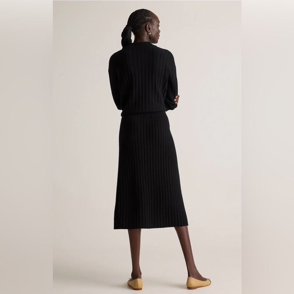 Quince Mongolian Cashmere Midi Skirt Black Size XSmall NEW